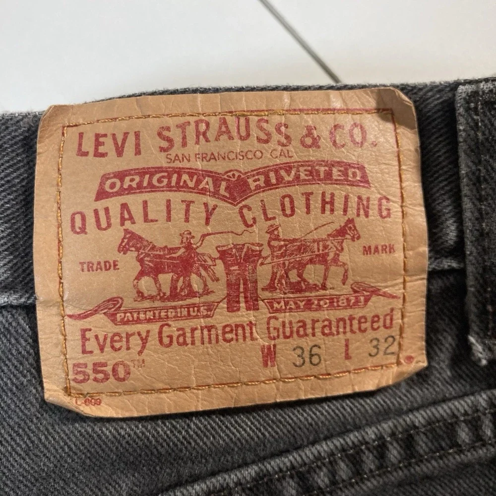 Vintage 2001 Levi's‎ 550 Jeans 34x30 Made In USA Gray Faded 90s Y2K (Tag 36x32)